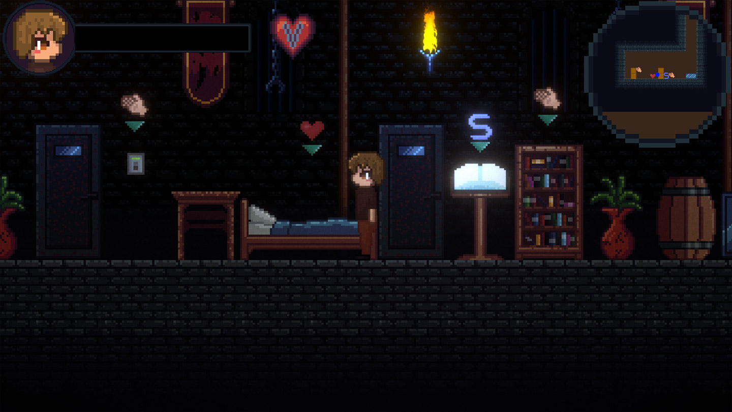 Drain Mansion screenshot of a puzzle room with levers and locked doors